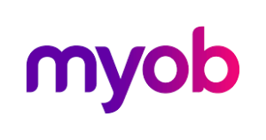 A purple and pink logo with the word doy.