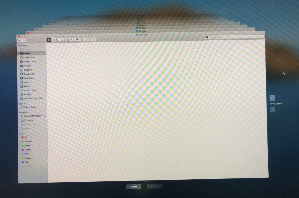 An image of a computer screen with a white screen.